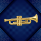 Gold Plated Enamel Trumpet Mini Pin
