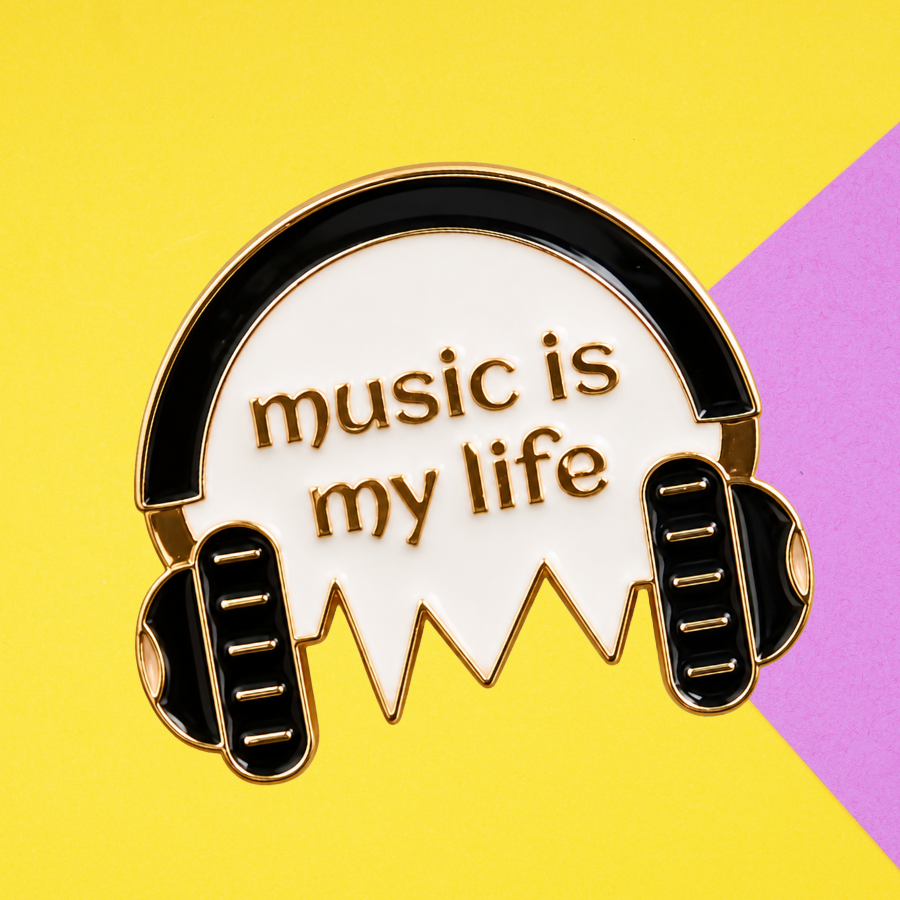 Music Is My Life - Headphones Enamel Pin
