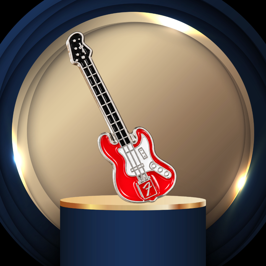 Red Jazz Style Bass - Enamel Mini Pin