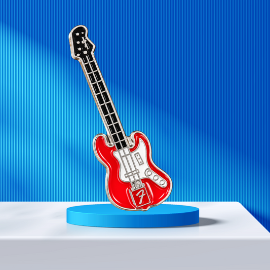 Red Jazz Style Bass - Enamel Mini Pin