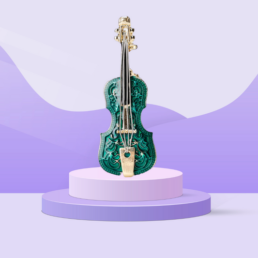 Emerald Green Violin Enamel Pin