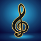 Treble Clef Mini Pin (Black and Gold)