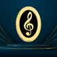 Oval Treble Clef Mini Pin (Black and Gold)
