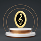 Oval Treble Clef Mini Pin (Black and Gold)