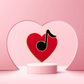 Red Heart With Quaver Mini Pin