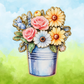 Soft Pastel Spring Cottage Flowers Enamel Pin