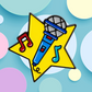 Microphone and Yellow Star Enamel Pin