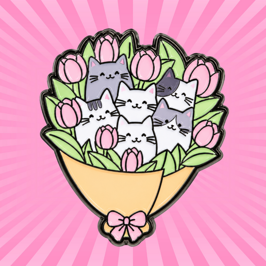 Kitten Bouquet - Enamel Pin