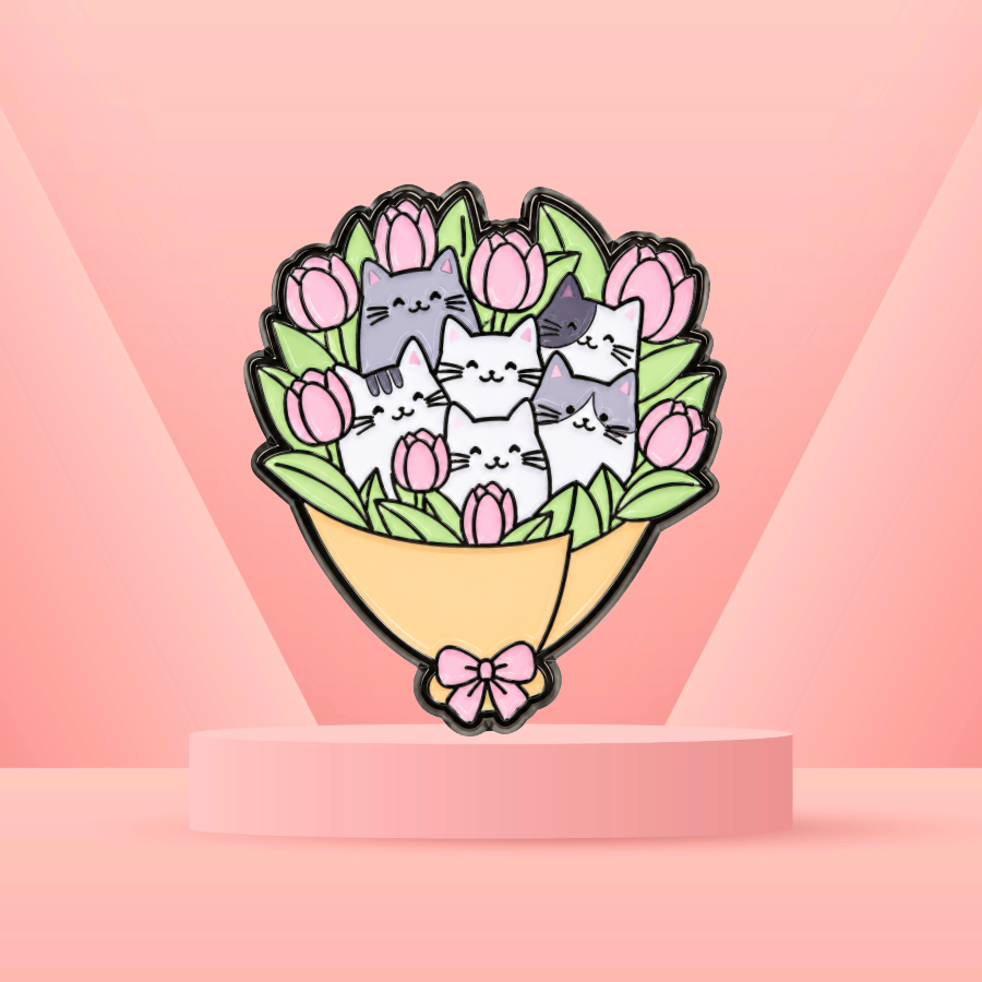 Kitten Bouquet - Enamel Pin