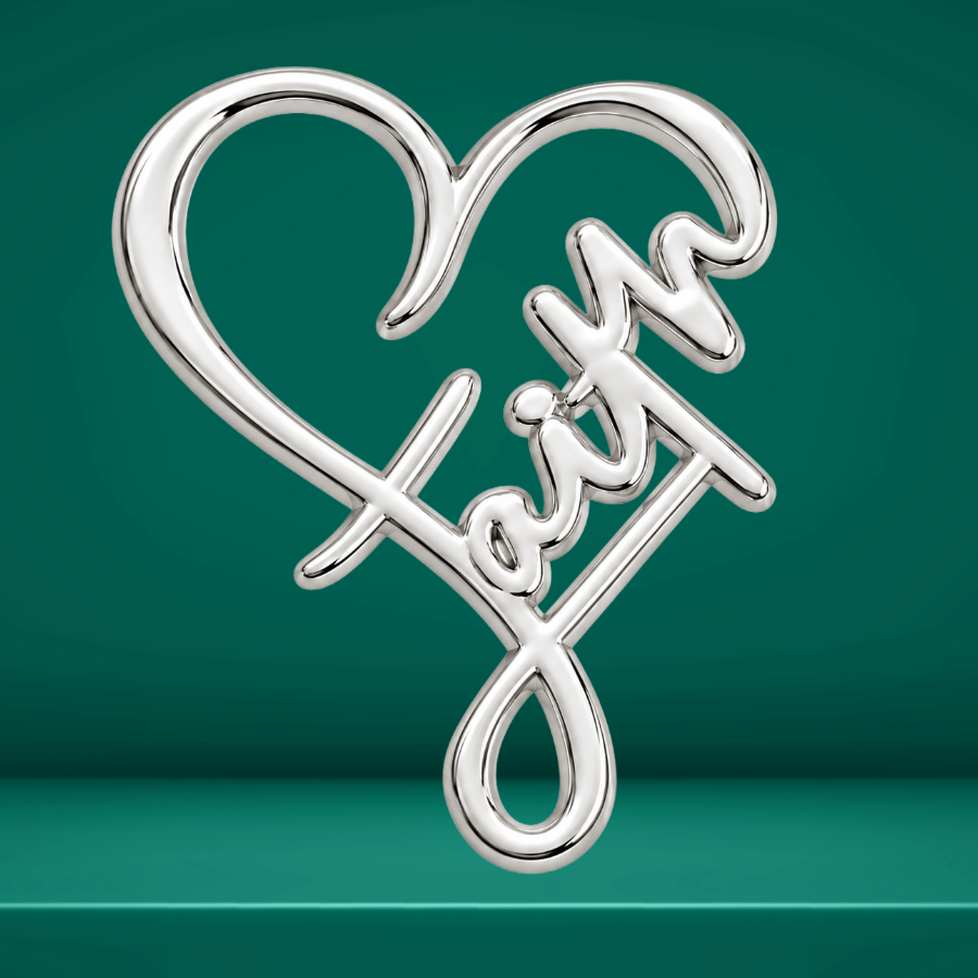 Love & Faith -  Silver Enamel Pin