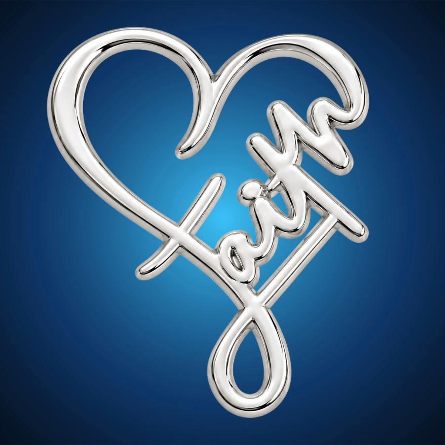 Love & Faith -  Silver Enamel Pin