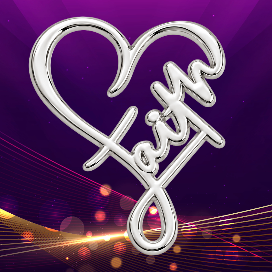 Love & Faith -  Silver Enamel Pin