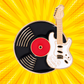 Vinyl Record and Guitar - Enamel Pin