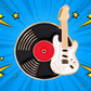 Vinyl Record and Guitar - Enamel Pin