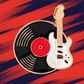 Vinyl Record and Guitar - Enamel Pin
