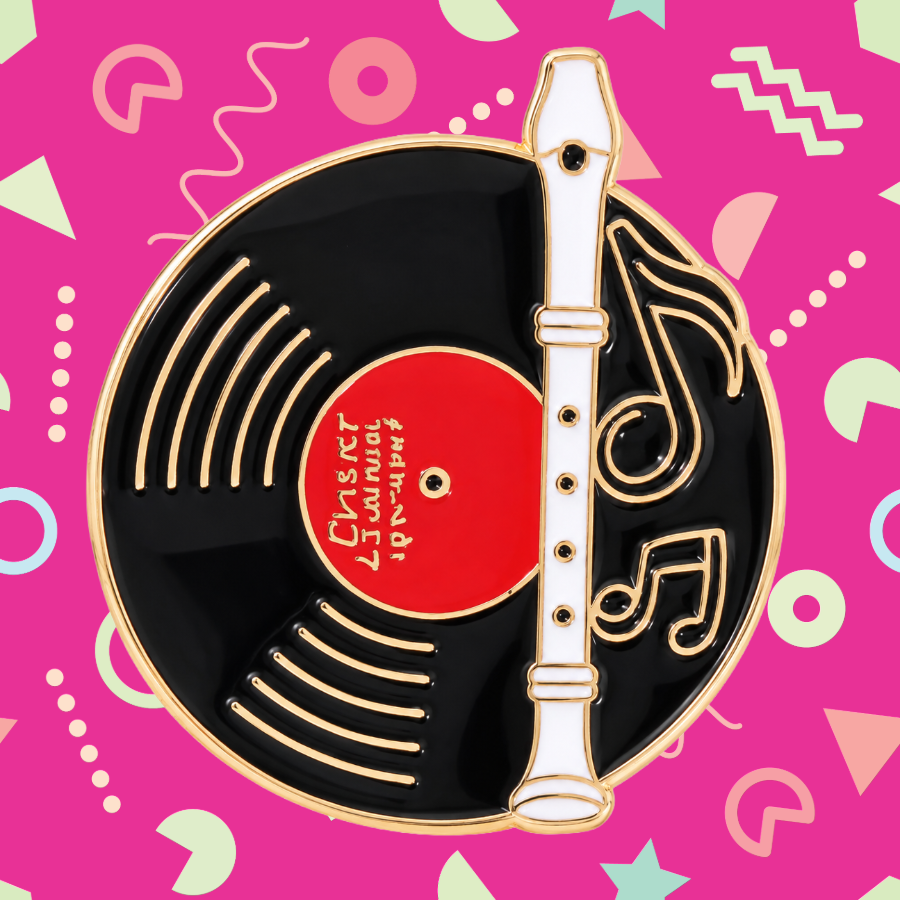 Vinyl Record and Recorder - Enamel Pin
