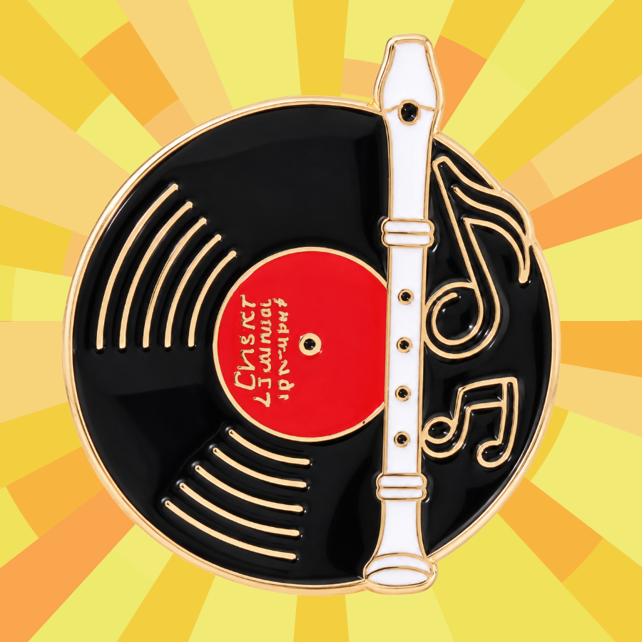 Vinyl Record and Recorder - Enamel Pin