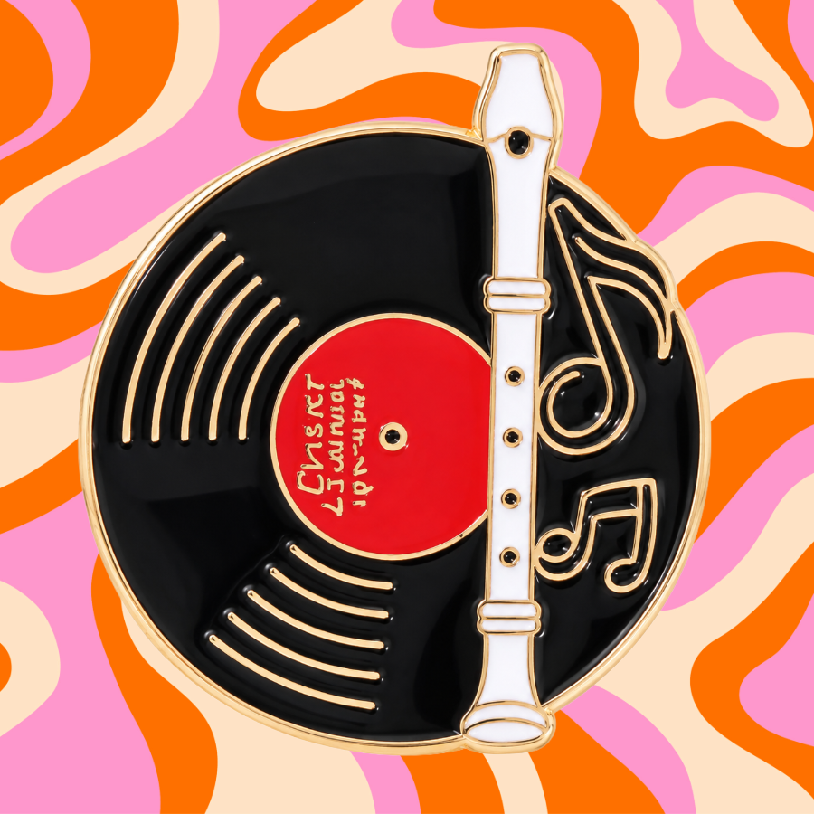 Vinyl Record and Recorder - Enamel Pin