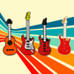 Guitar Enamel Pin Pack - 4 Piece Guitar Pin Set