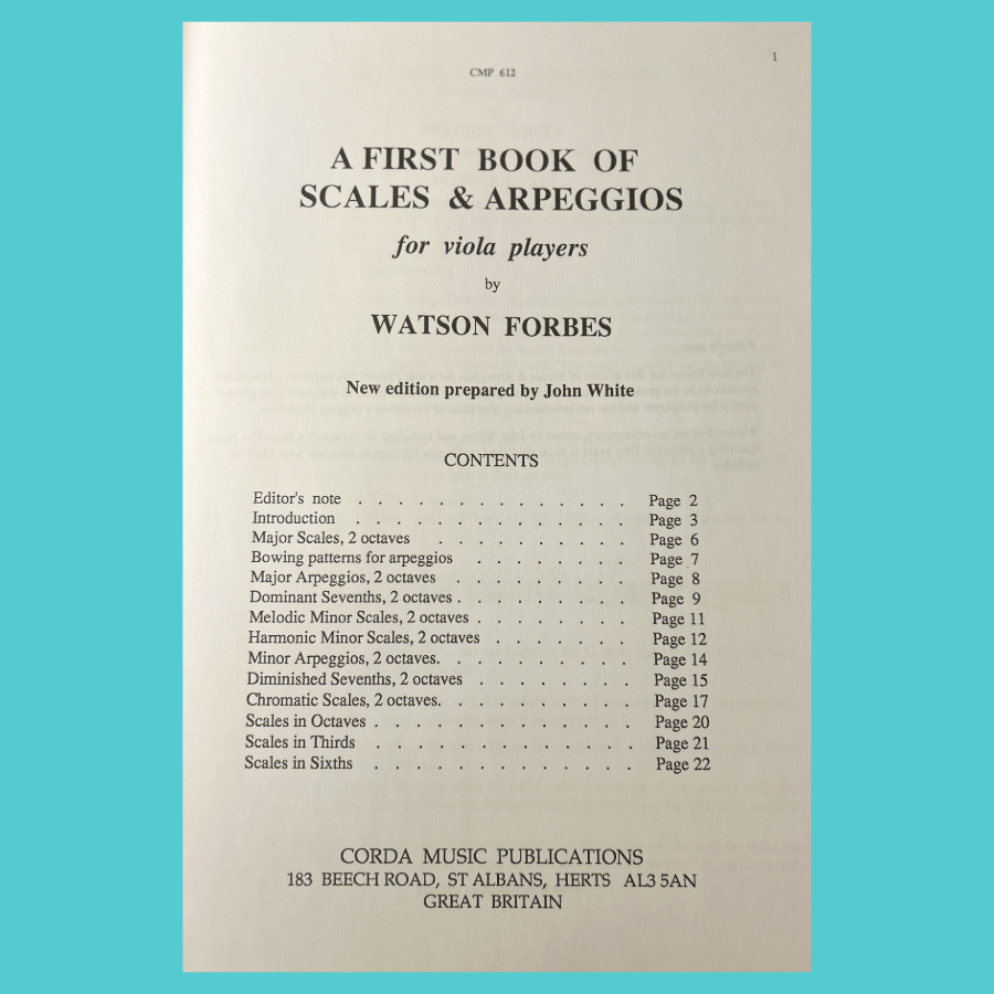 Watson Forbes - A First Book of Scales & Arpeggios for Viola Players