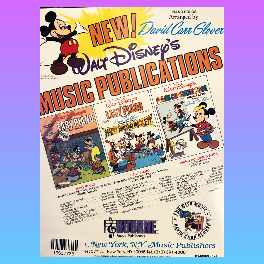 Walt Disney's Piano Coloring Book - Primer Level