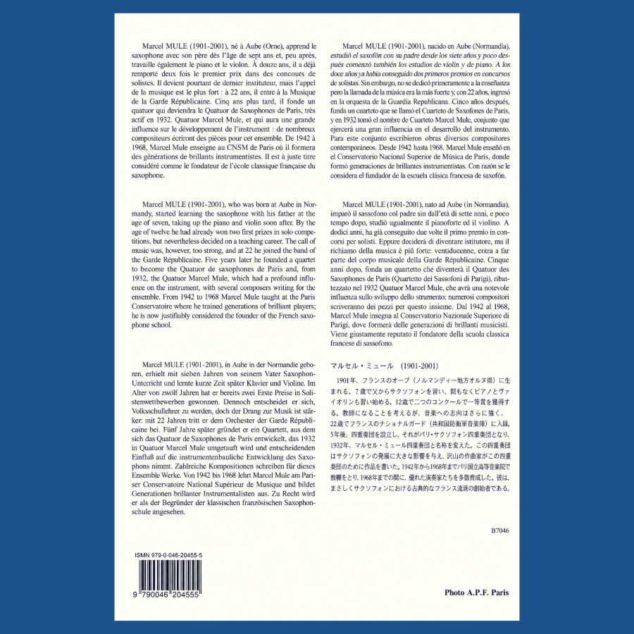 Marcel Mule -48 Etudes d'Apres Ferling Saxophone Book