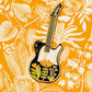 Vintage Floral Enamel Guitar Pin