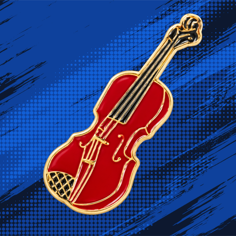 Red and Gold Violin- Enamel Pin