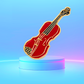 Red and Gold Violin- Enamel Pin