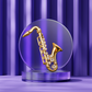 Gold Alto Saxophone Pin with Rhinestones