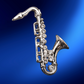 Silver Alto Saxophone Pin with Rhinestones