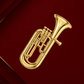 金色迷你上低音号胸针