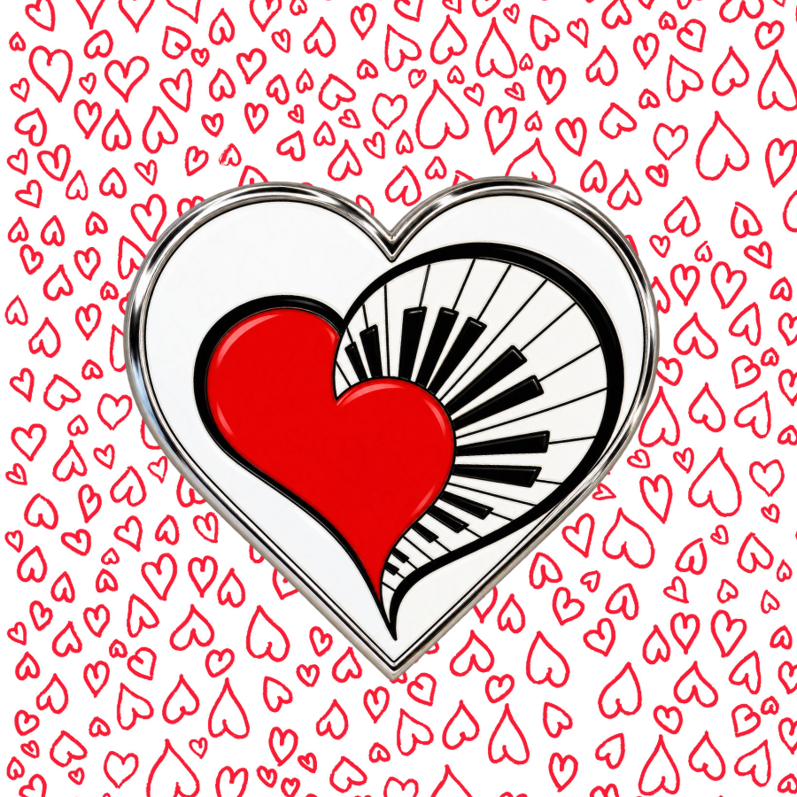 Piano Heart Enamel Pin