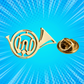 Contemporary Gold French Horn Pin