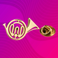 Contemporary Gold French Horn Pin