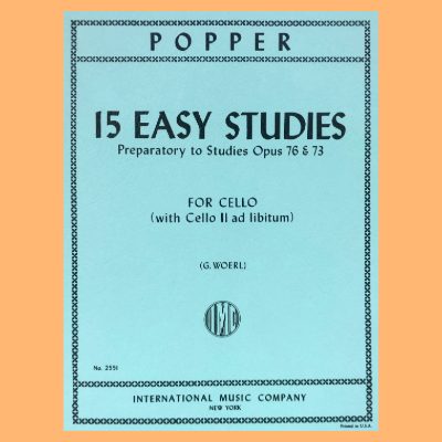 David Popper - 15 Easy Studies Preparatory To Op 73 & 76 Cello Book
