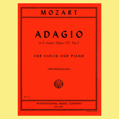 Mozart - Adagio E Major K. 261 Violin with Piano Book