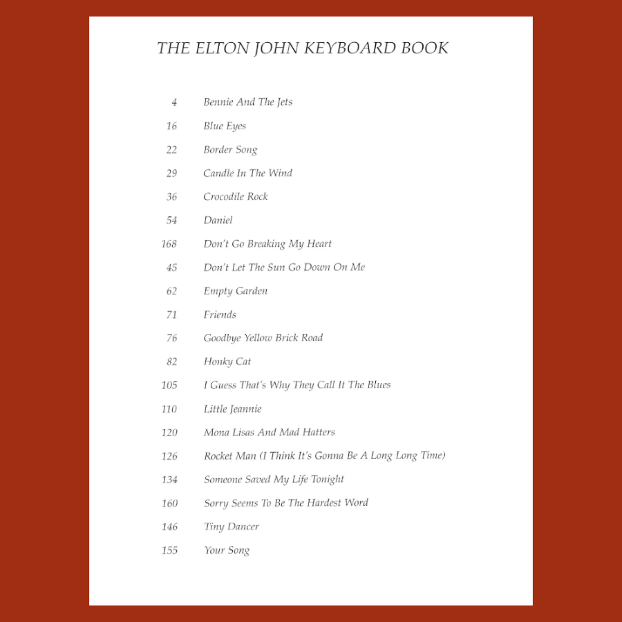 Elton John Keyboard Book (2nd Edition) - 20 Hit Songs
