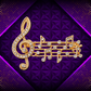 Gold Rhinestone Treble Clef Stave