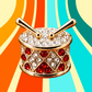Gold Rhinestone Snare Drum Mini Pin