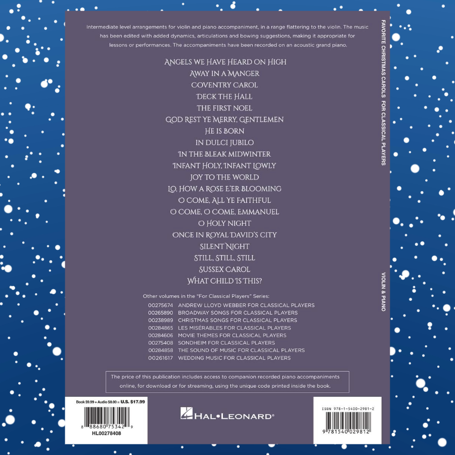 Favorite Christmas Carols Classical Players Violin with Piano Accompaniment Book/Ola