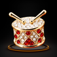 Gold Rhinestone Snare Drum Mini Pin