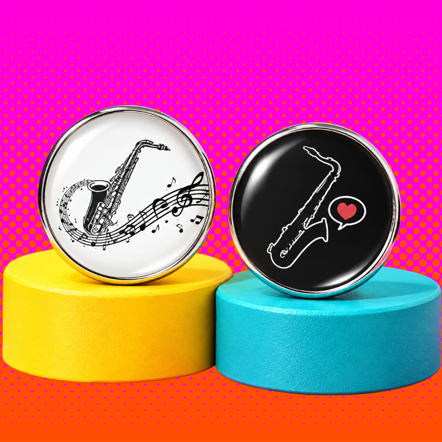 Saxophone Mini Glass Pin Set (2 Piece)