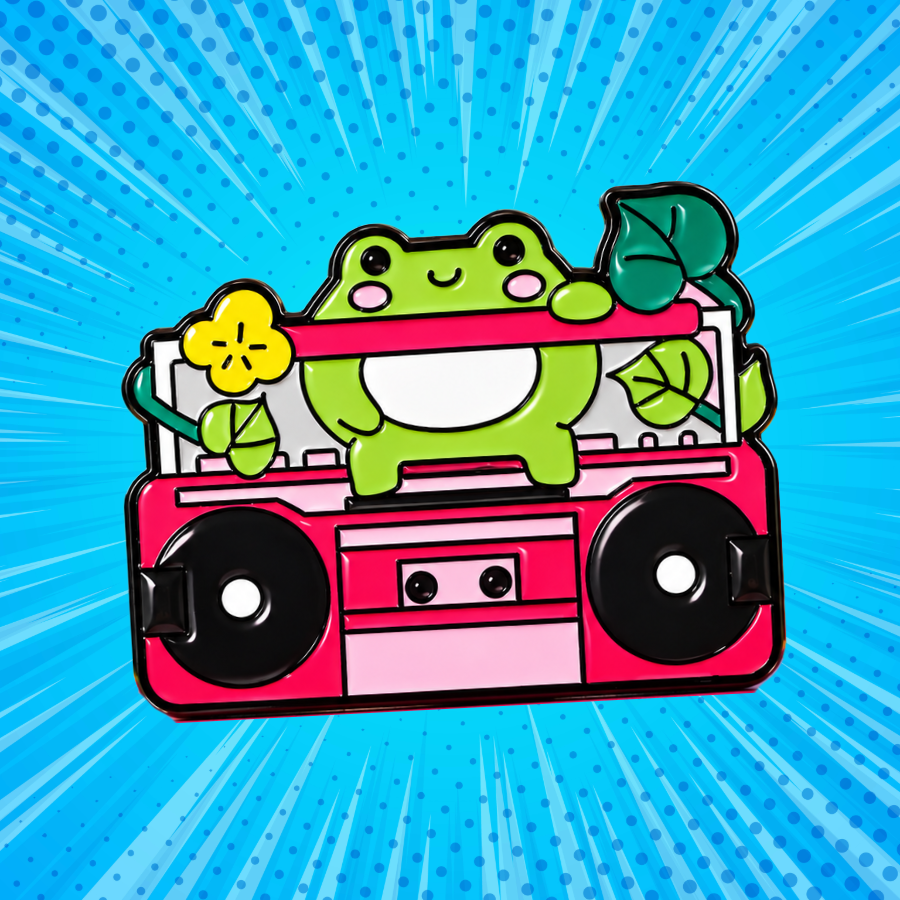 Frogger Boom Box Enamel Pin