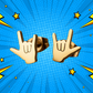 Gold Plated Mini Metal Hands Stud Earrings (316L Stainless Steel)