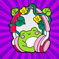 Frogger Headphones Enamel Pin