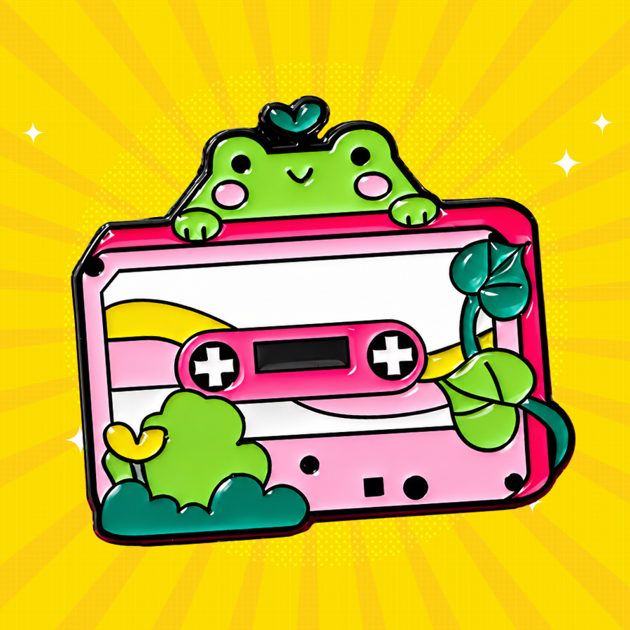Frogger Cassette Enamel Pin