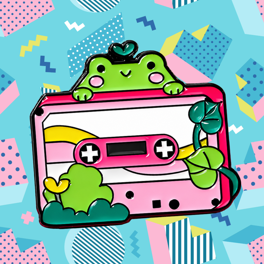 Frogger Cassette Enamel Pin