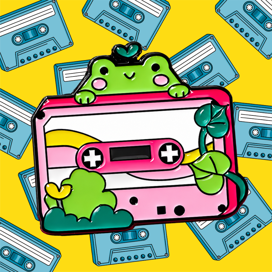 Frogger Cassette Enamel Pin
