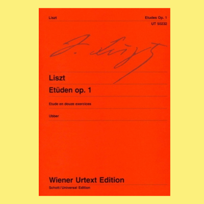 Franz Liszt - 12 Etudes Op 1 Piano Book (Urtext Edition)